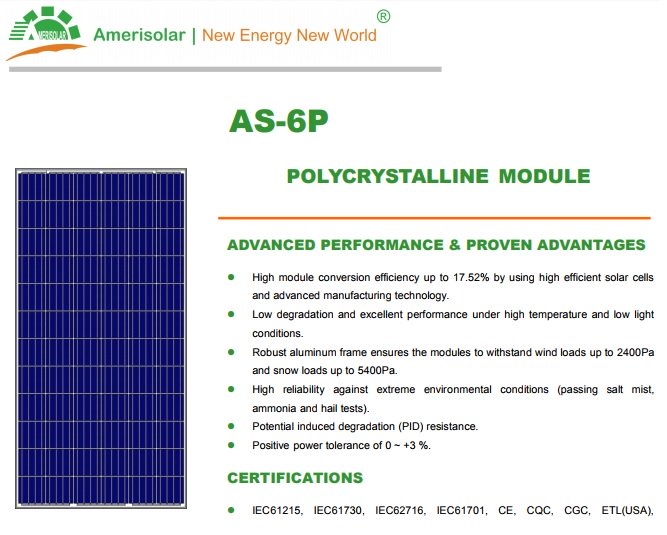 Amerisolar 330W