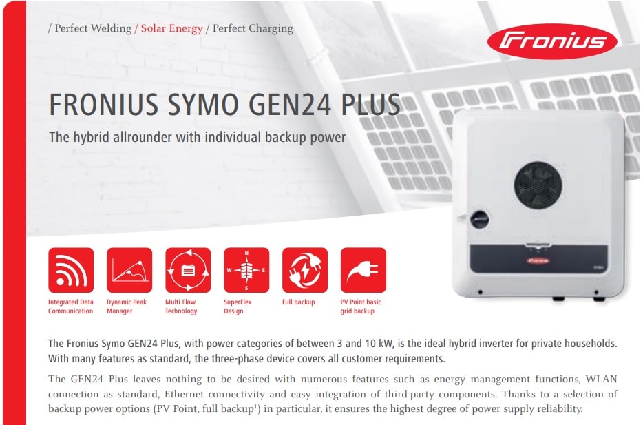 υβριδικος inverter fronius gen24